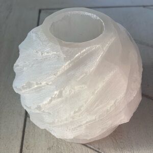 Selenite Crystal Snowball Candleholder